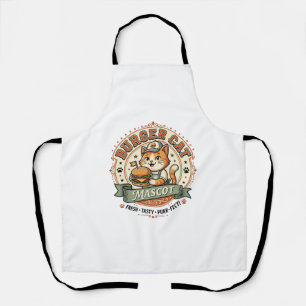 Burger-Katzen-Maskottchen Katze Fast-Food-Maskottc Schürze