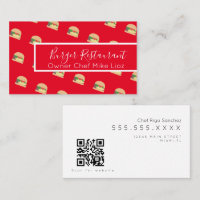 Burger Koch Food Truck Restaurant Business Card
