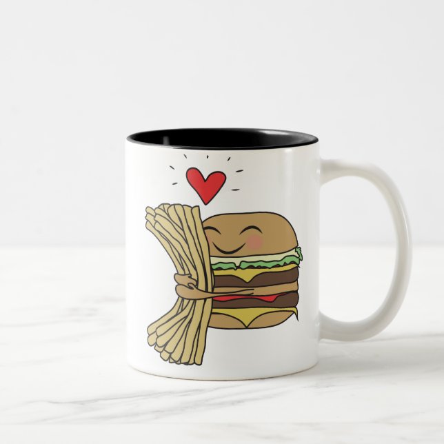 Burger-Liebe-Fischrogen Zweifarbige Tasse (Rechts)