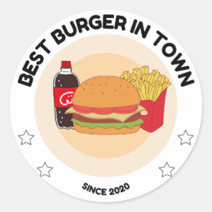 Burger-Liebhaber-Restaurant-Aufkleber Runder Aufkleber
