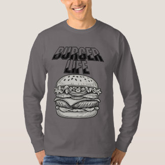 Burger Life T-Shirt – Retro-Strichzeichnung Cheese
