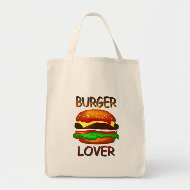 Burger Lover Hamburger Grocery Tote Bag Tragetasche (Vorne)