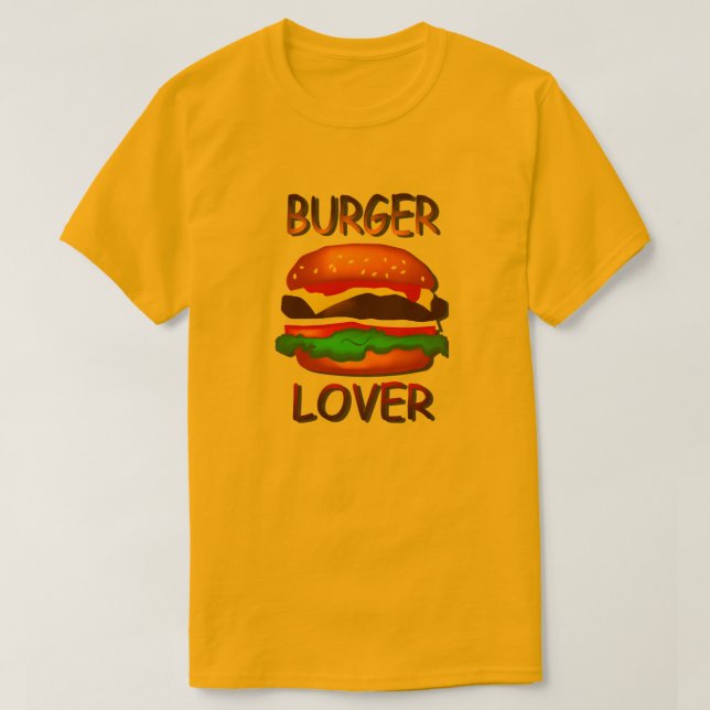 Burger Lover Hamburger Mens Gold T - Shirt (Design vorne)