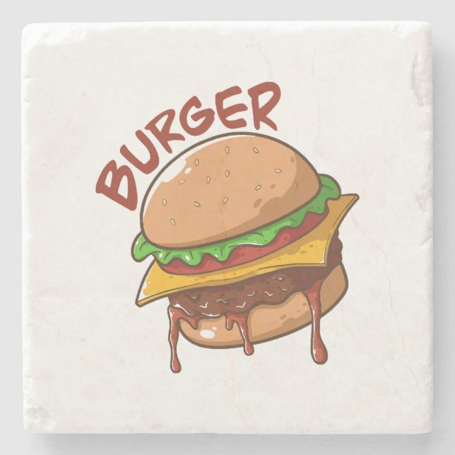Burger Lovers Steinuntersetzer (Vorderseite)