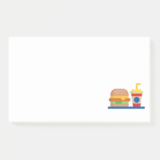 Burger Meal Post-it Klebezettel (Vorderseite)
