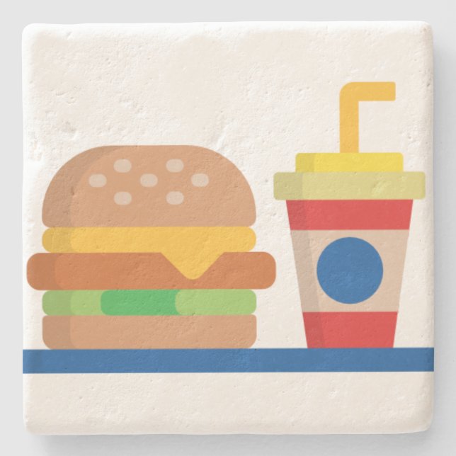 Burger Meal Steinuntersetzer (Vorderseite)