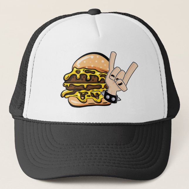 Burger Metal Trucker Hat Truckerkappe (Vorderseite)