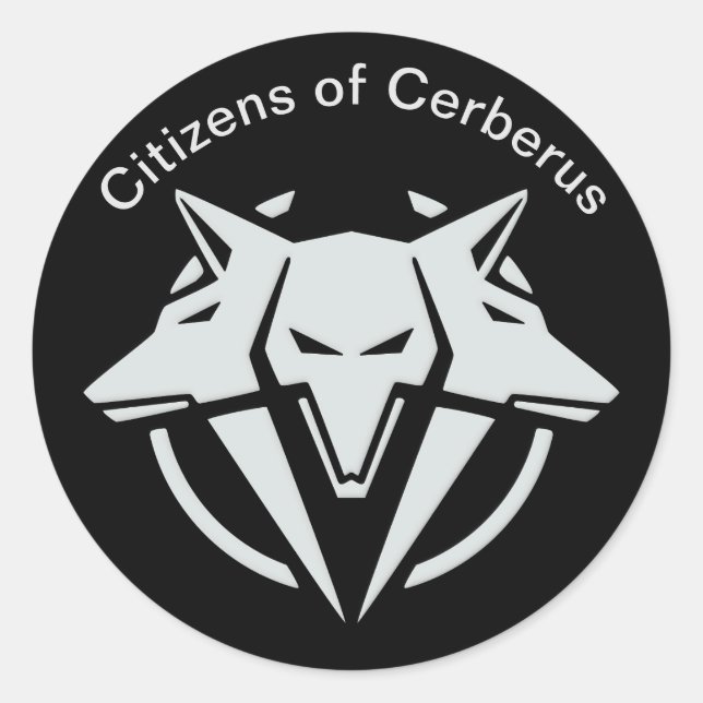 Bürger mit Cerberus-Aufkleber Runder Aufkleber (Vorderseite)