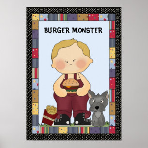 Burger-Monster-Poster Poster