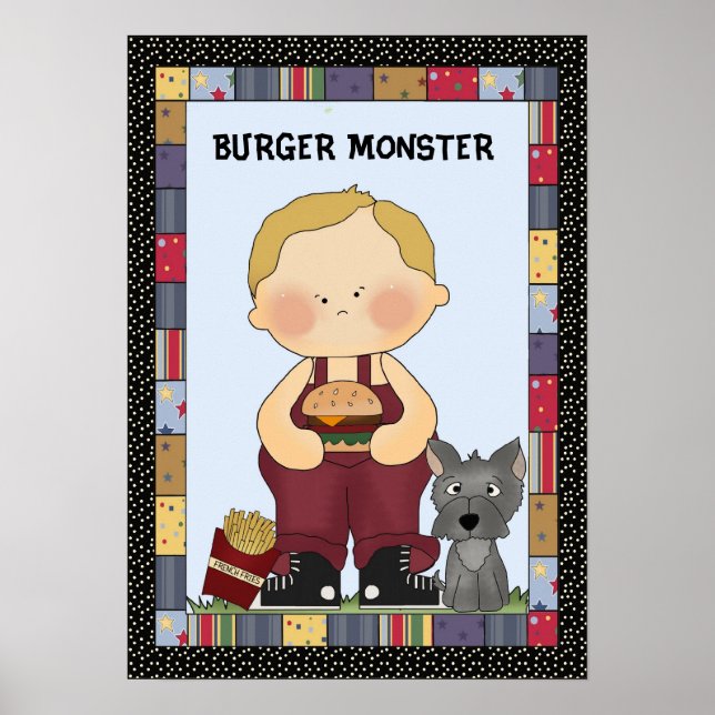 Burger-Monster-Poster Poster (Vorne)