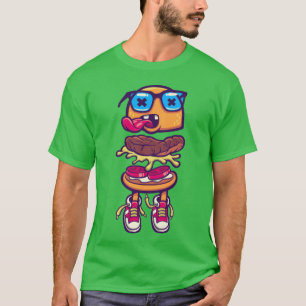 Burger-Monster-Sneaker-Sprache-Essen-Freund T-Shirt