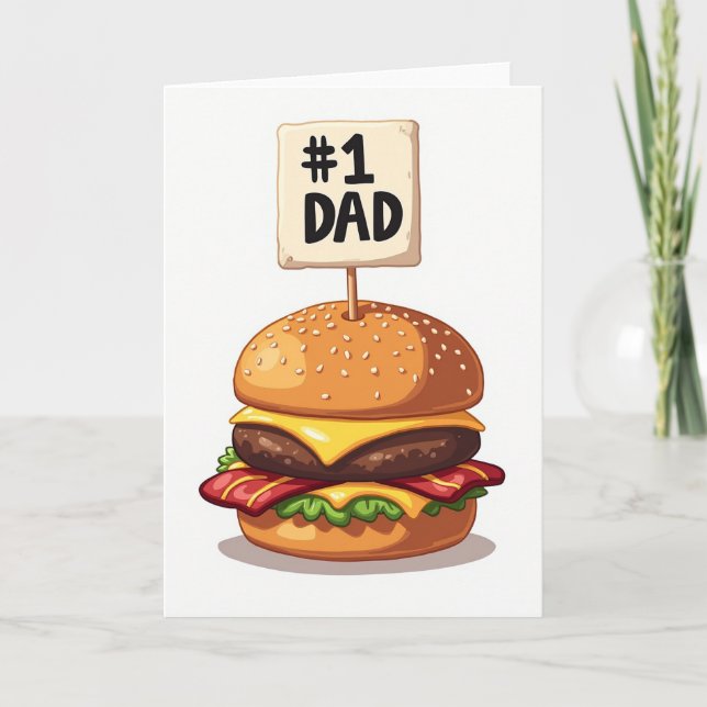 Burger Nummer Eins Papa Vater Karte (Vorderseite)