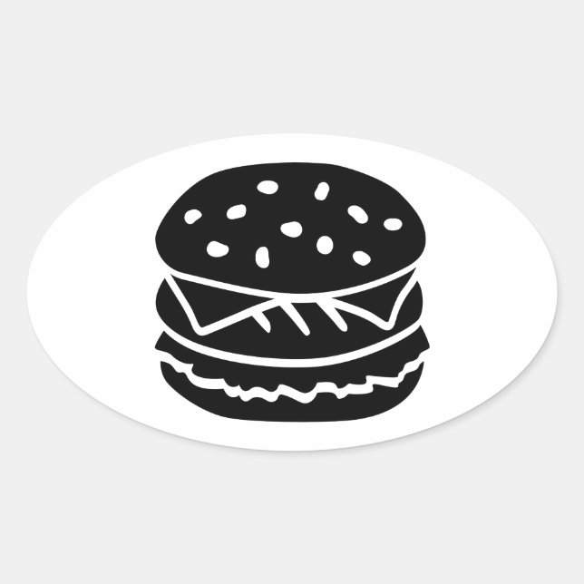 Burger Ovaler Aufkleber (Vorderseite)
