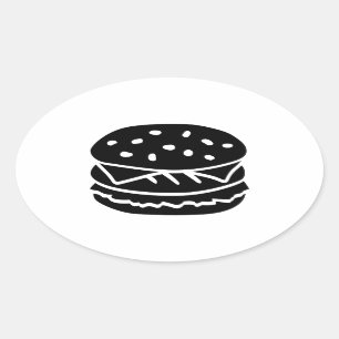 Burger Ovaler Aufkleber