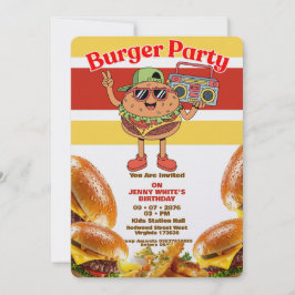 Burger Party Themed Invitation Einladung