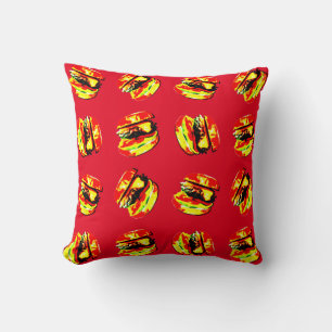 Burger Pattern Kissen