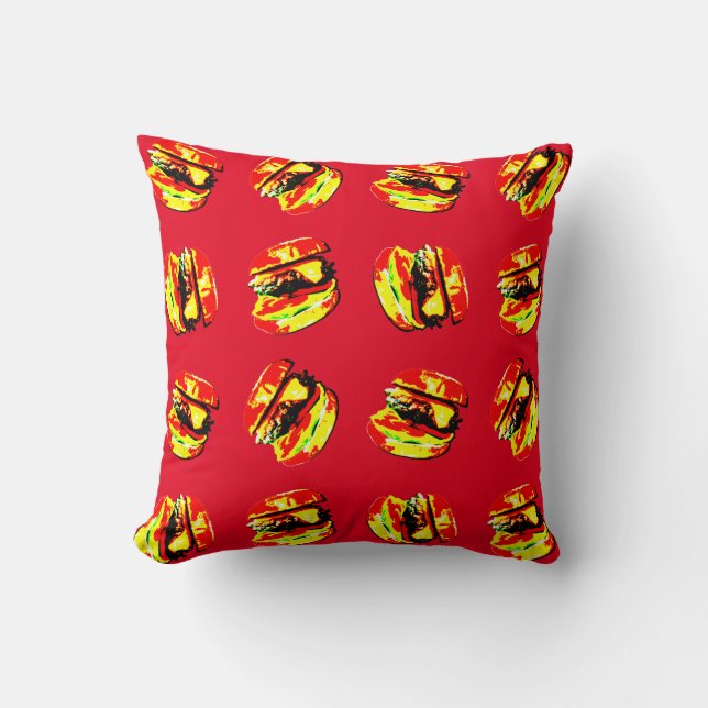 Burger Pattern Kissen (Vorderseite)