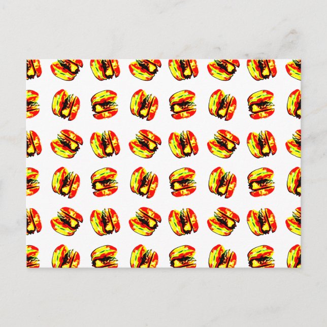 Burger Pattern Postkarte (Vorderseite)