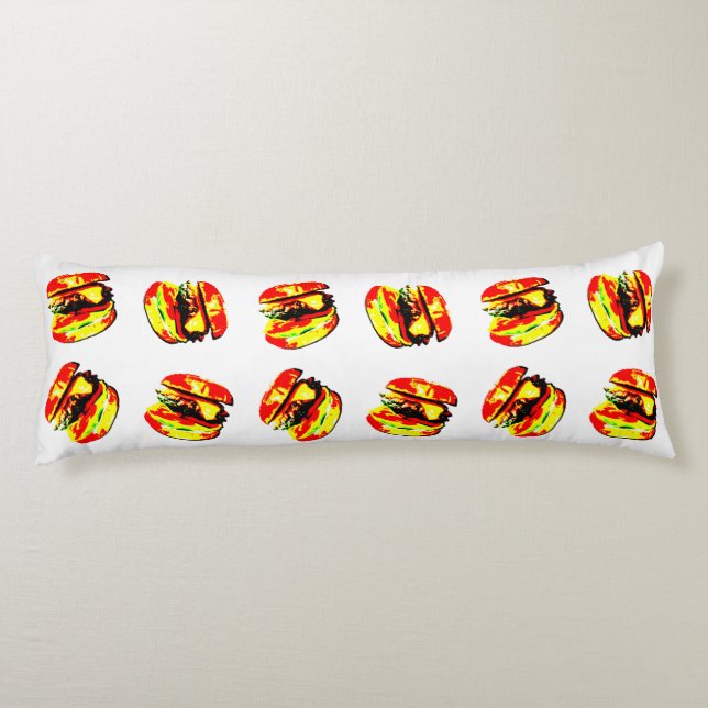 Burger Pattern Seitenschläferkissen (Rückseite)