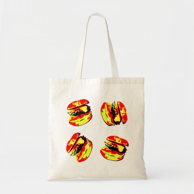 Burger Pattern Tragetasche (Vorne)