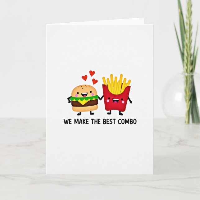 Burger Pommes Liebe Combo Karte (Vorderseite)