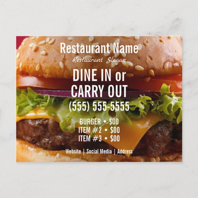 Burger Postkarte (Vorderseite)