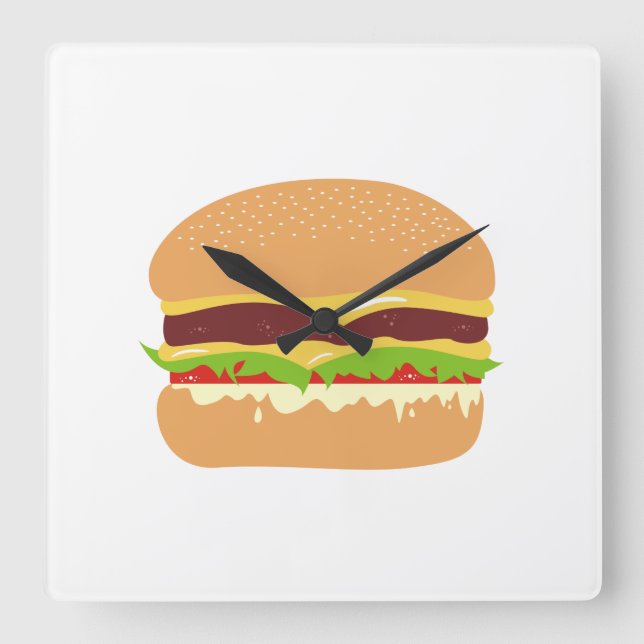 Burger Quadratische Wanduhr (Vorderseite)