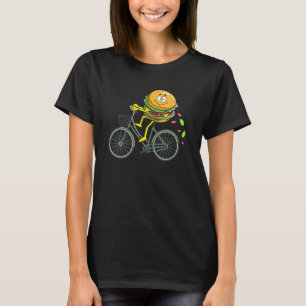 Burger Reiten auf dem Bike Radfahren Cheeseburger T-Shirt