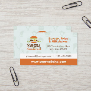 Burger Restaurant Business Card Visitenkarte