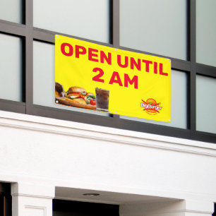 Burger-Restaurant-Logo anpassen  Geöffnet bis 2 Uh Banner