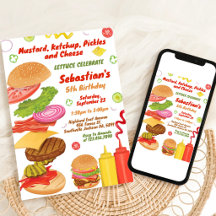 Burger-Snack-Party-Einladung zum Geburtstag