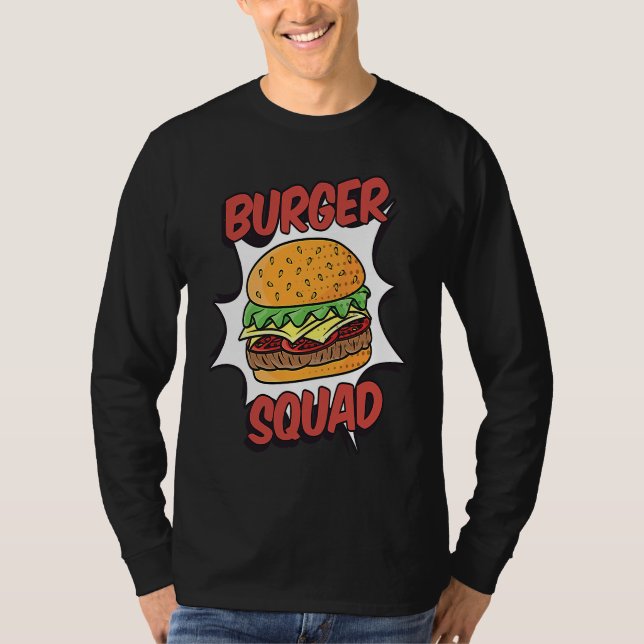 Burger Squad Flipping Burgers T-Shirt (Vorderseite)
