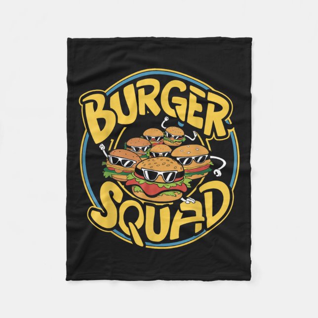 Burger Squad Funny Cheeseburger Lover Food Hamburg Fleecedecke (Vorderseite)