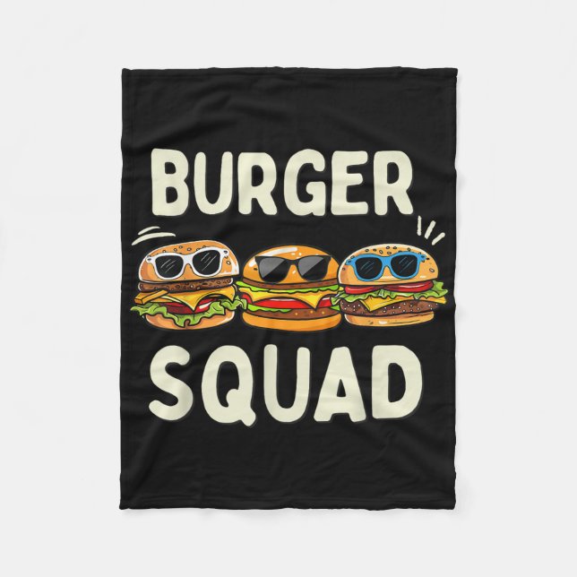 Burger Squad Funny Hamburger Fast Feinschmecker li Fleecedecke (Vorderseite)