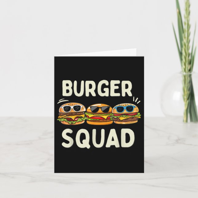 Burger Squad Funny Hamburger Fast Feinschmecker li Karte (Vorderseite)