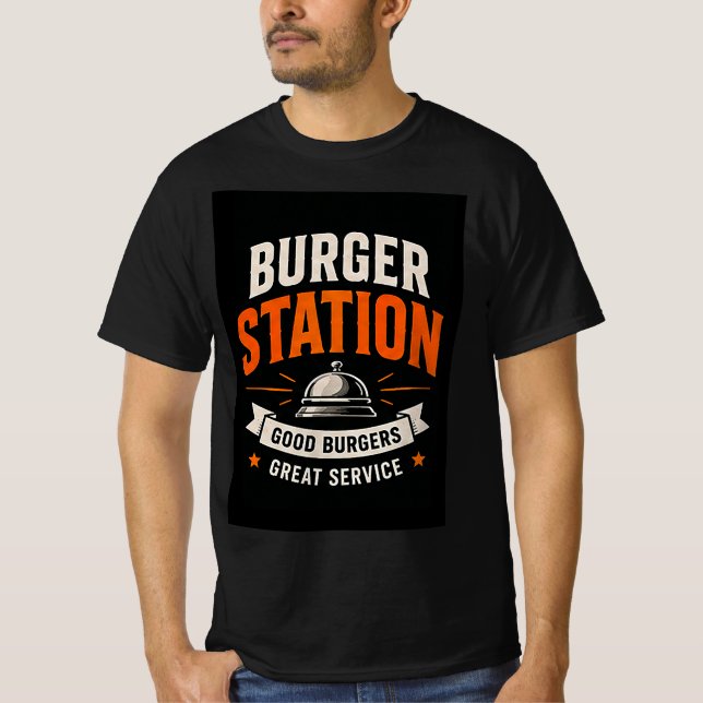 🍔 Burger Station Restaurant Cooking Crew 🍟 T-Shirt (Vorderseite)