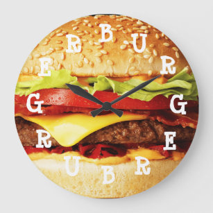 Burger Time Große Wanduhr