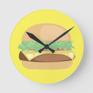 Burger Time! Runde Wanduhr