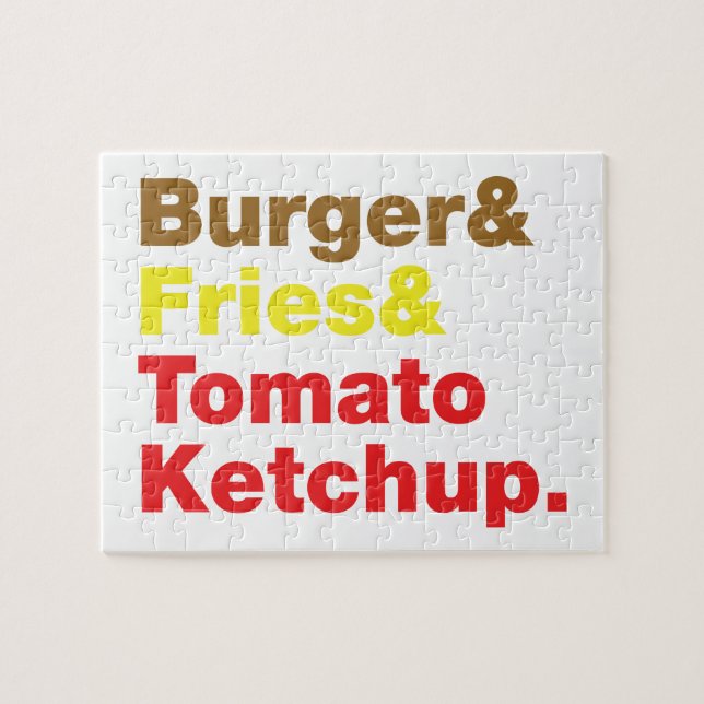 Burger u. Fischrogen u. Tomate-Ketschup Puzzle (Horizontal)