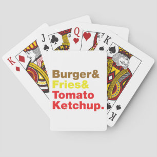 Burger u. Fischrogen u. Tomate-Ketschup Spielkarten