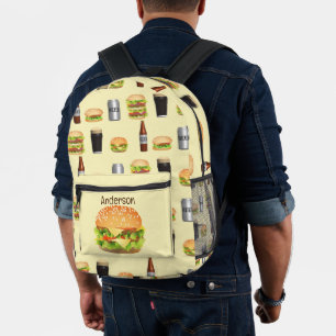 Burger und Bier Bedruckter Rucksack