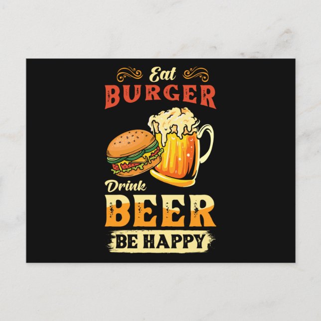 Burger und Bier Postkarte (Vorderseite)