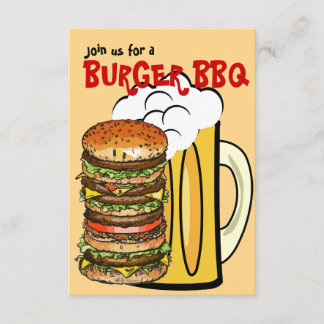 Burger und Bier-Sommer-Spaß-Party Einladung