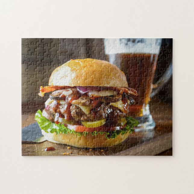 Burger- und Bierpuzzle Puzzle (Horizontal)