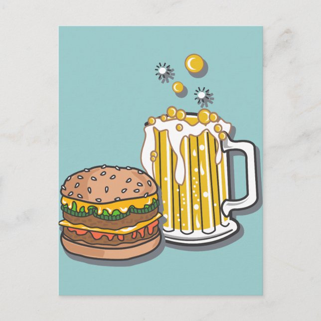 Burger und Brew Postkarte (Vorderseite)