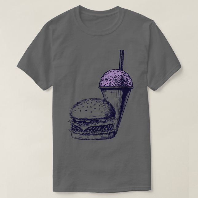 Burger und ein Schneekonzern T-Shirt (Design vorne)
