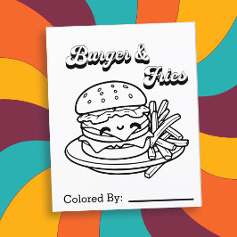 Burger und Fries | Color-Me-Seite