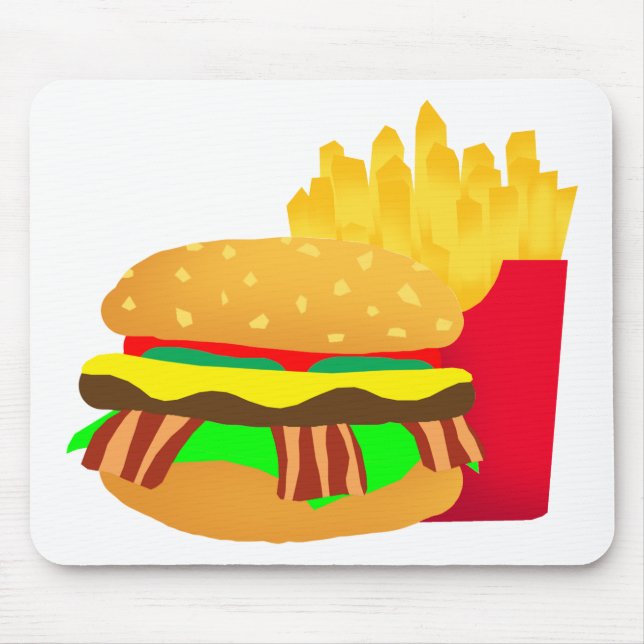 Burger und Fries Mousepad (Vorne)