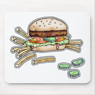 BURGER UND FRIES MOUSEPAD
