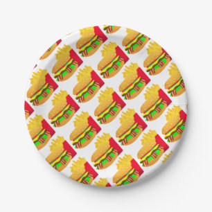 Burger und Fries Pappteller